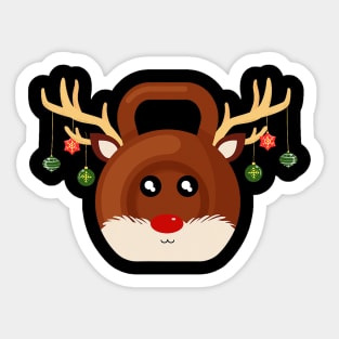 Christmas Gym Workout Reindeer Kettlebell For Gym Lover Sticker